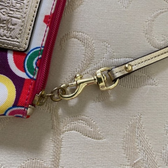 Multicolor "Poppy"  Coach Wristlet - Picture 5 of 9